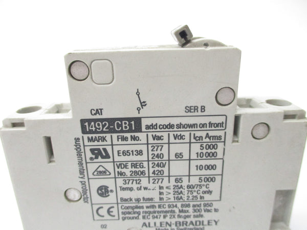 ALLEN BRADLEY 1492-CB1G250 SER. B 25A 277V UNMP