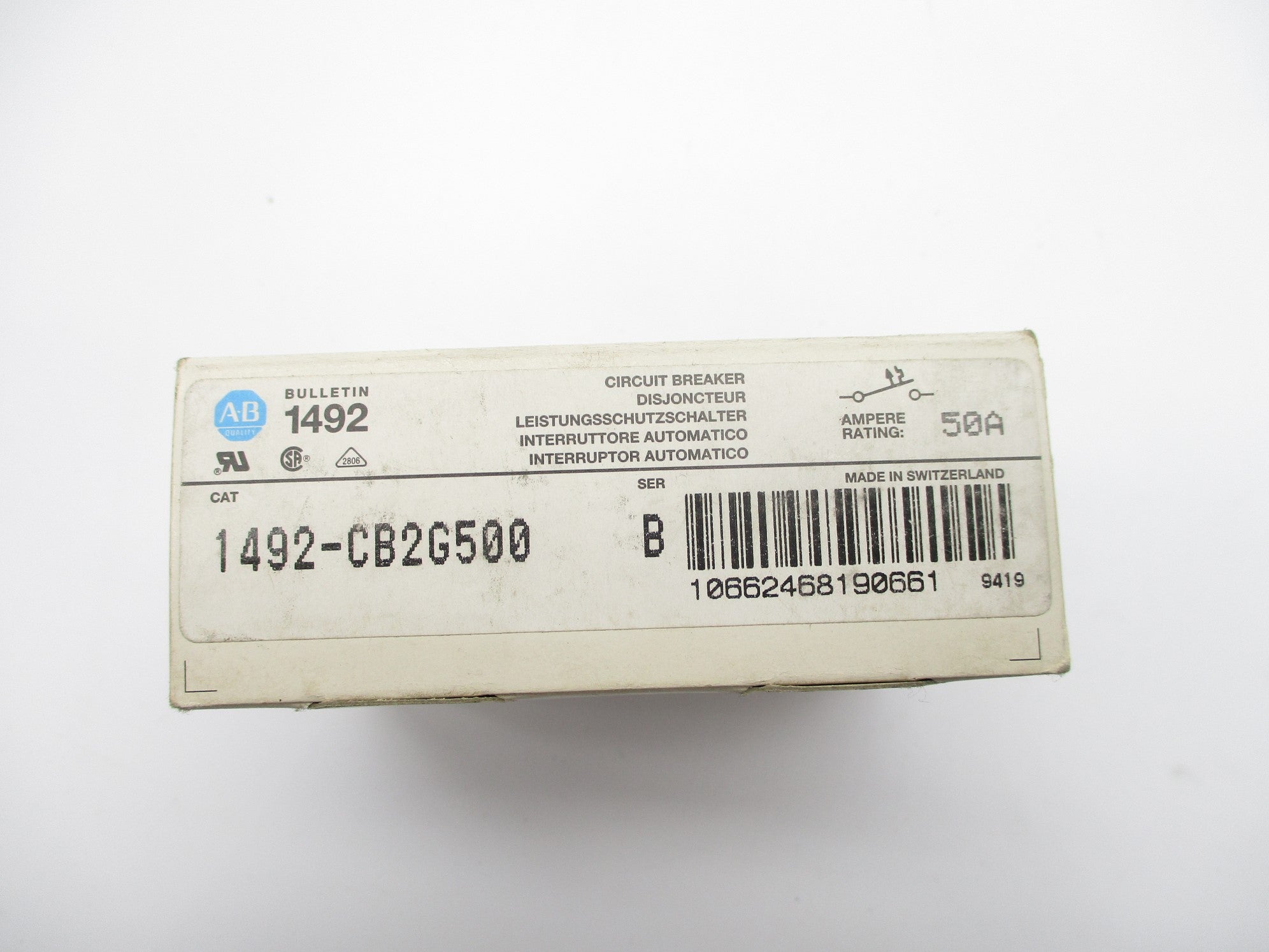 ALLEN BRADLEY 1492-CB2G500 SER. B 50A 277V NSMP