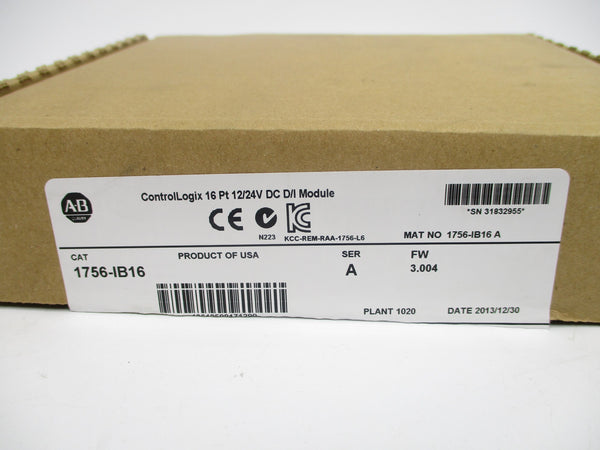 ALLEN BRADLEY 1756-IB16 SER. A F/W 3.004 12/24VDC NSMP