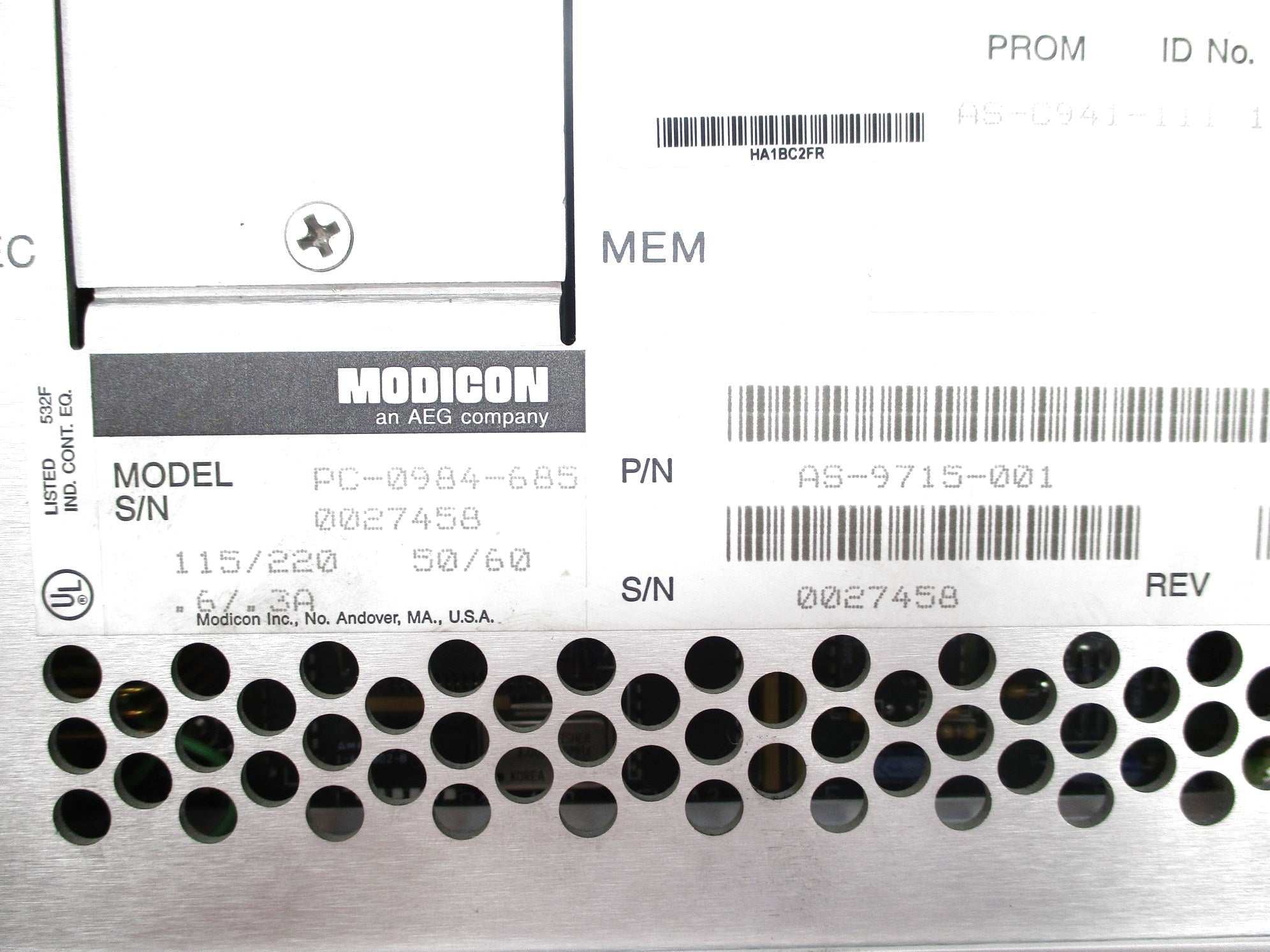 AEG MODICON PC-0984-685 AS-9715-001 NSNP