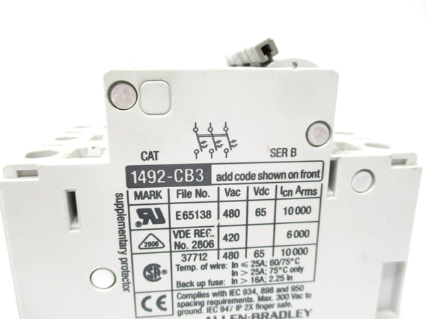 ALLEN BRADLEY 1492-CB3G300 SER. B 30A 277VAC UNMP