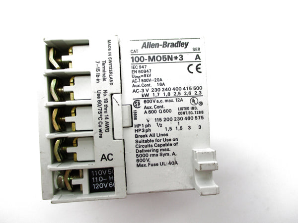 ALLEN BRADLEY 100-MO5ND3 SER. A 110/120V NSNP
