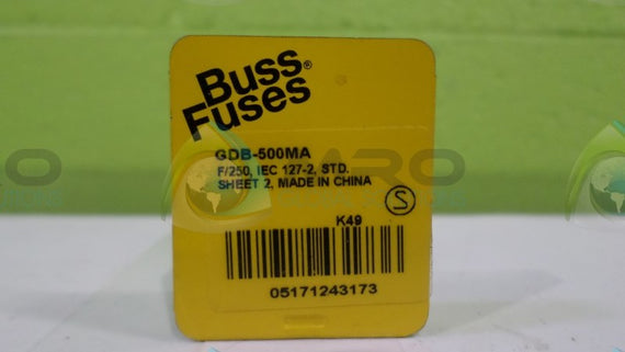 (LOT OF 3) COOPER BUSSMANN GDB-500MA FUSE NSNP