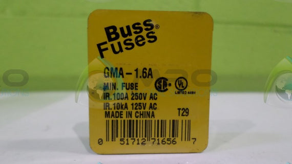 (LOT OF 3)COOPER BUSSMANN GMA-1.6A FUSE NSNP