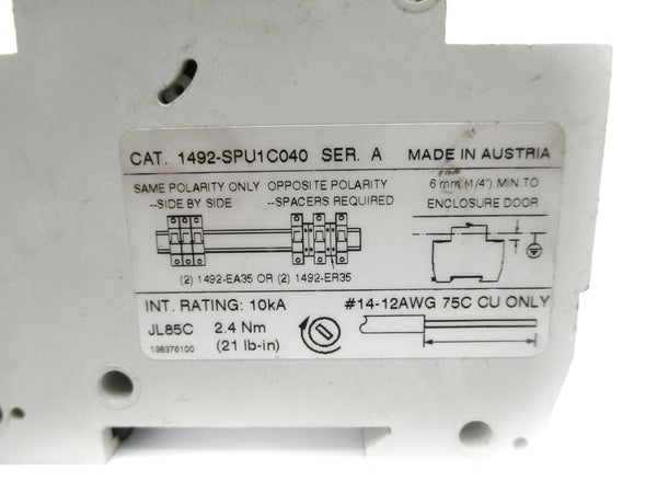 ALLEN BRADLEY 1492-SPU1C040 SER. A 4A 240VAC UNMP