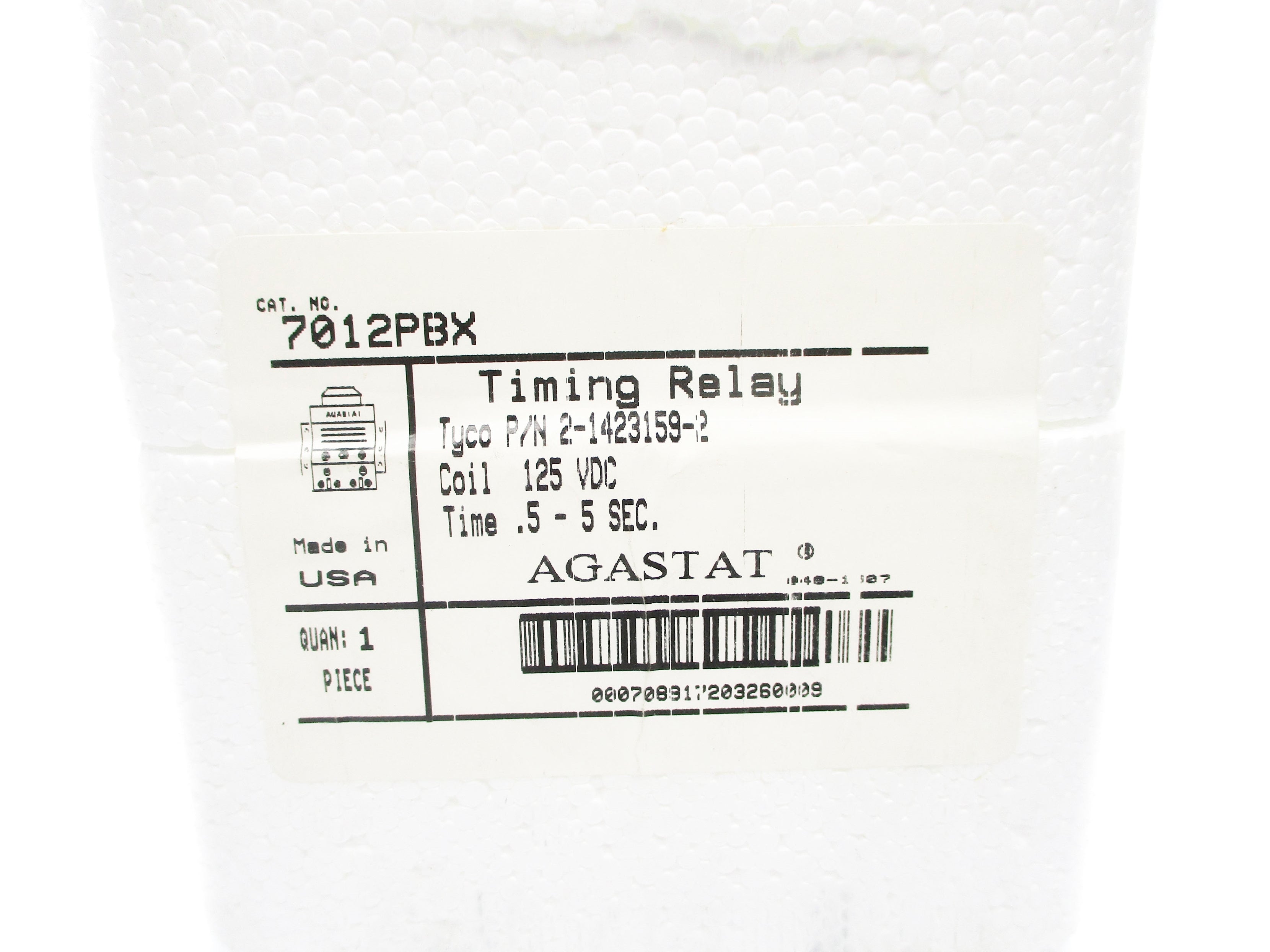 AGASTAT 7012PBX 0.5-5SEC 125VDC NSMP