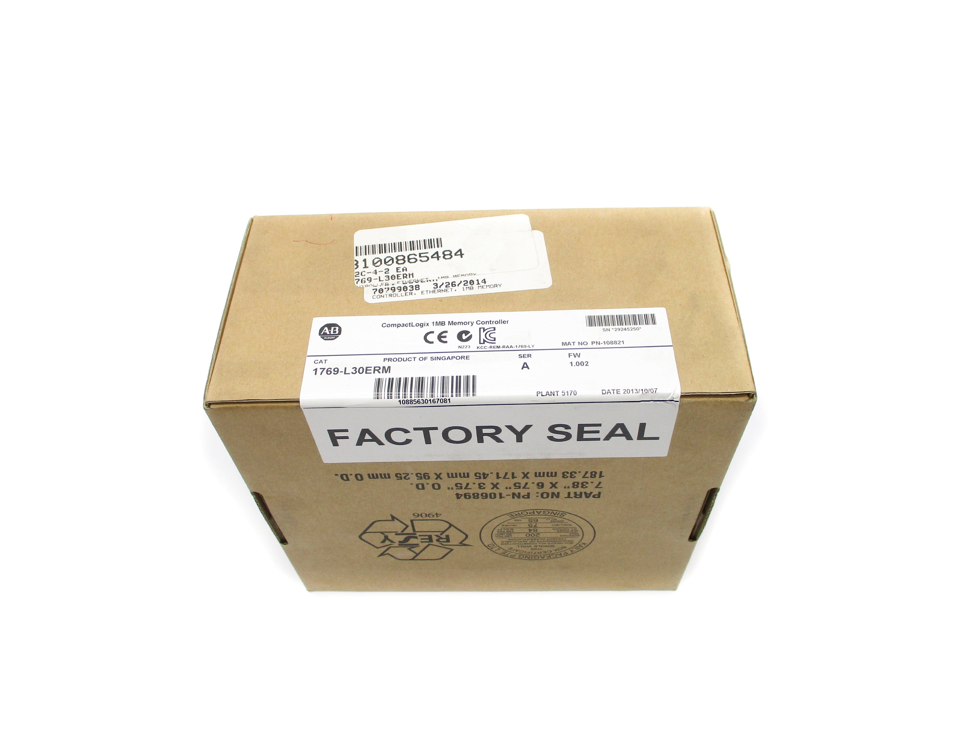 ALLEN BRADLEY 1769-L30ERM SER. A F/W 1.002 DATE: 2013 NSFS