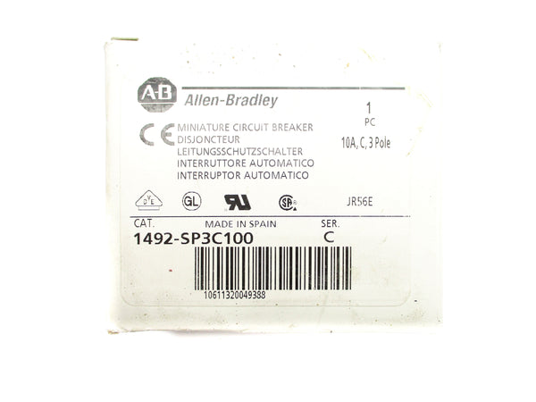 ALLEN BRADLEY 1492-SP3C100 SER. C 415VAC 10A NSMP