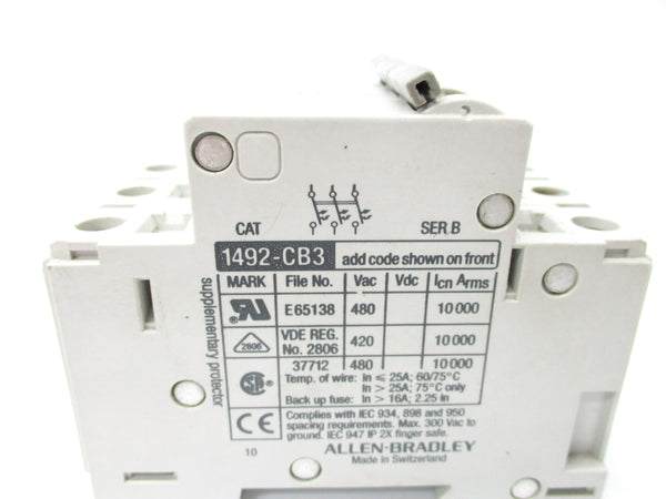 ALLEN BRADLEY 1492-CB3G050 SER. B 5A 480VAC UNMP