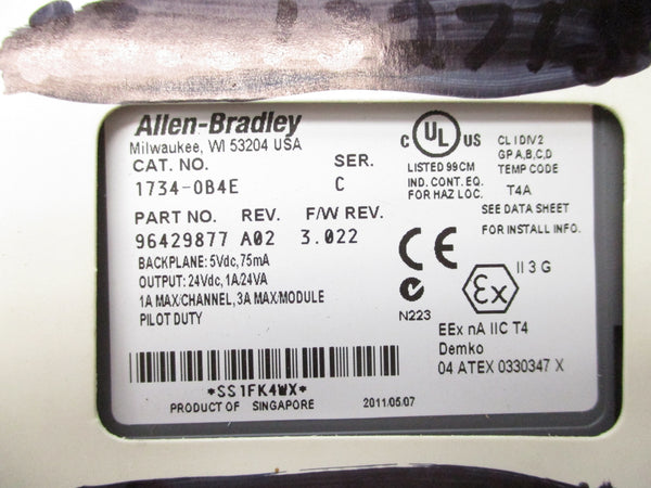 ALLEN BRADLEY 1734-OB4E SER. C F/W 3.022 NSMP