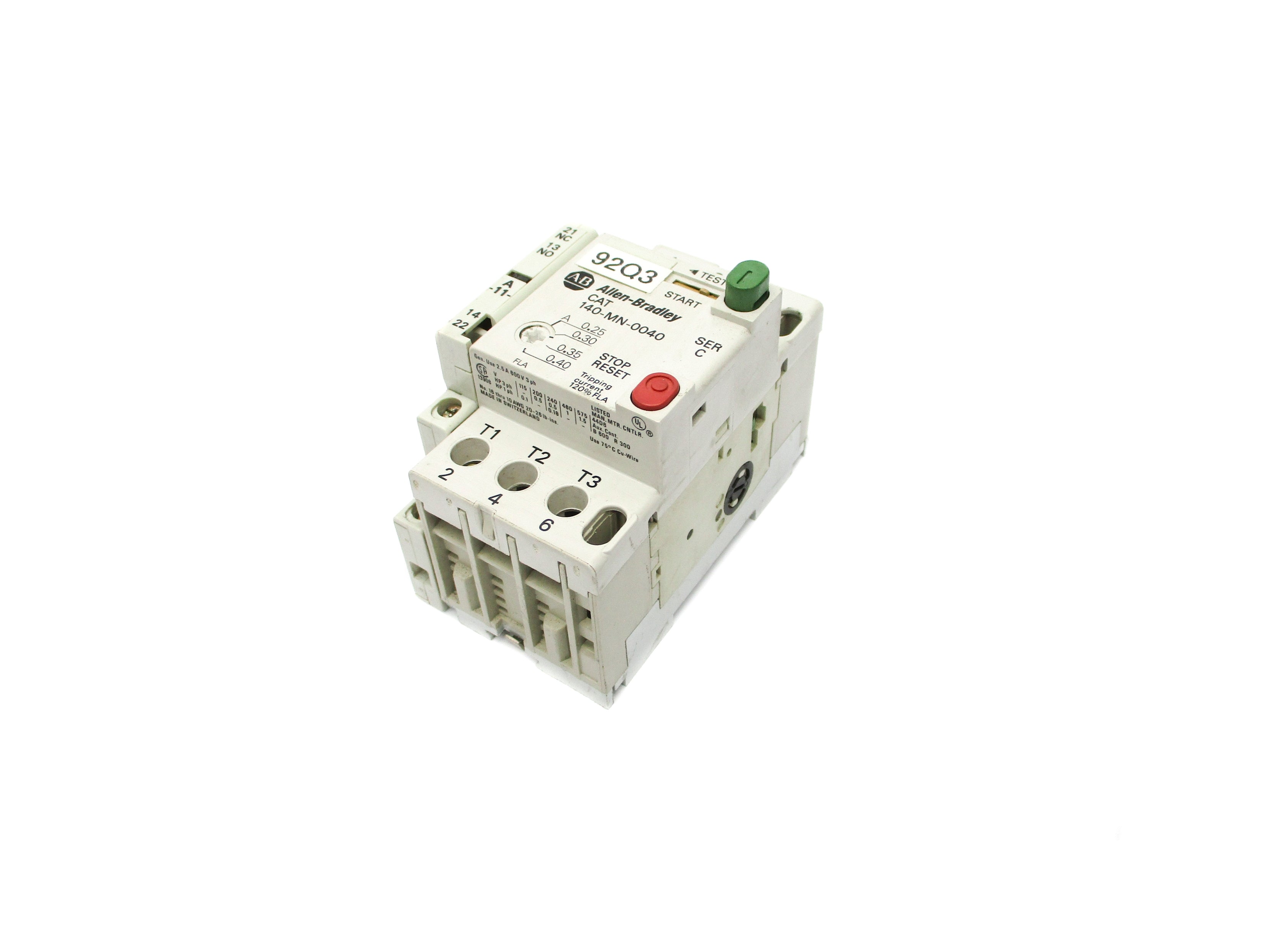 ALLEN BRADLEY 140-MN-0040 SER. C 600V 0.25-0.40A UNMP