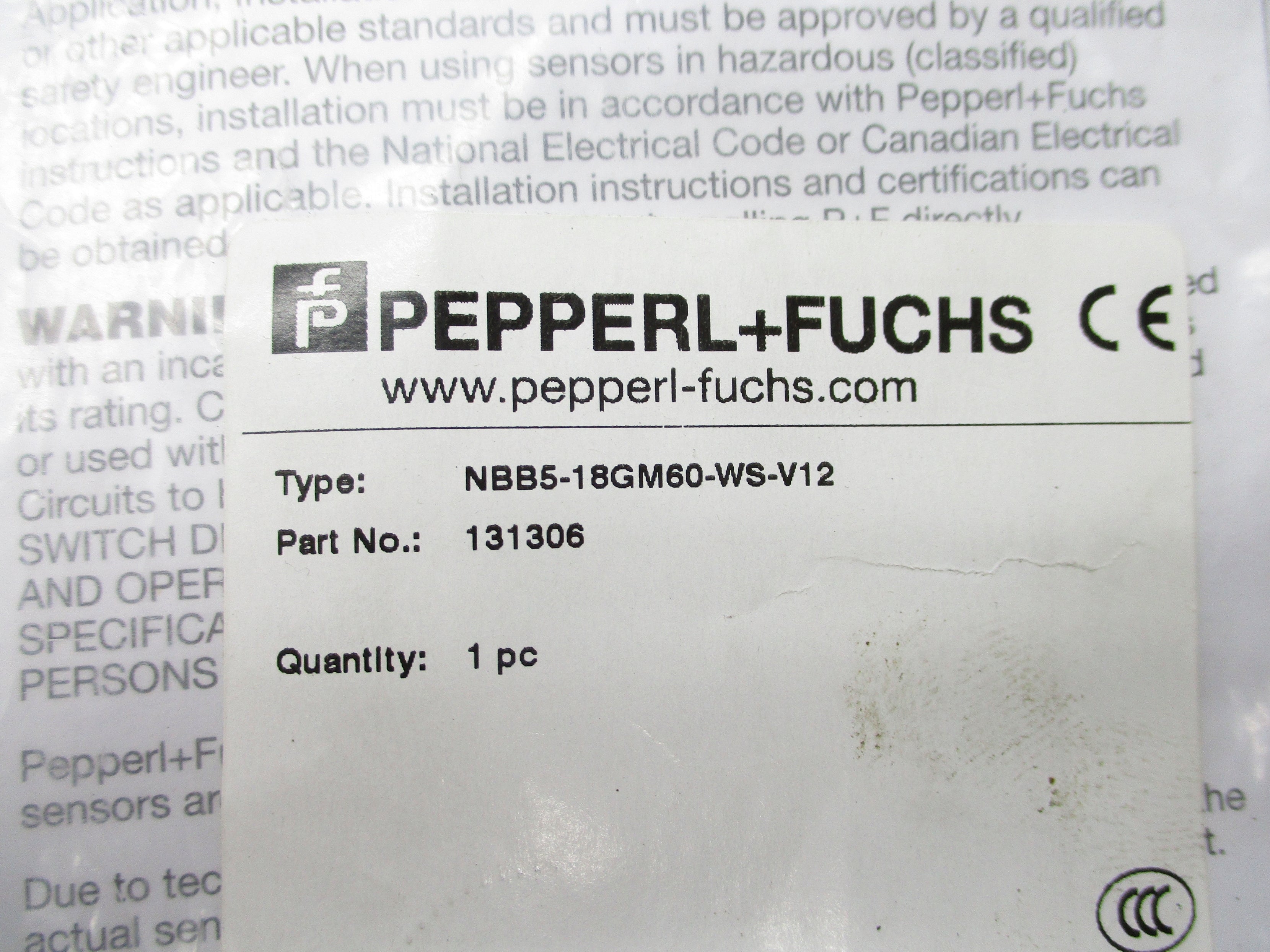 PEPPERL+FUCHS NBB5-18GM60-WS-V12 131306 20-250VAC 1.6A NSMP