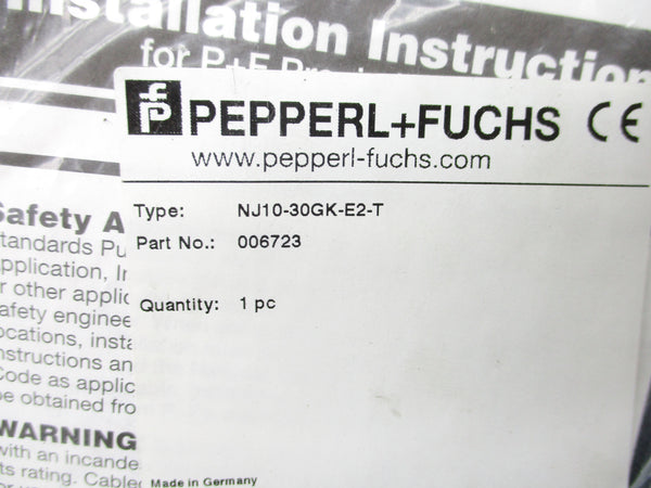 PEPPERL+FUCHS NJ10-30GK-E2-T NSMP