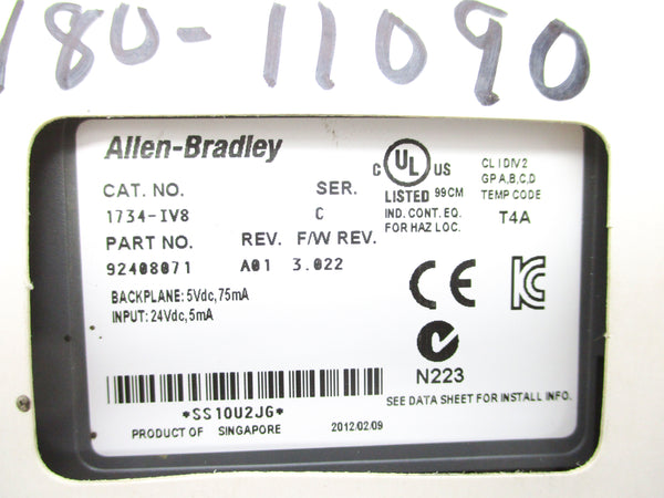 ALLEN BRADLEY 1734-IV8 SER. C F/W 3.022 24VDC NSMP