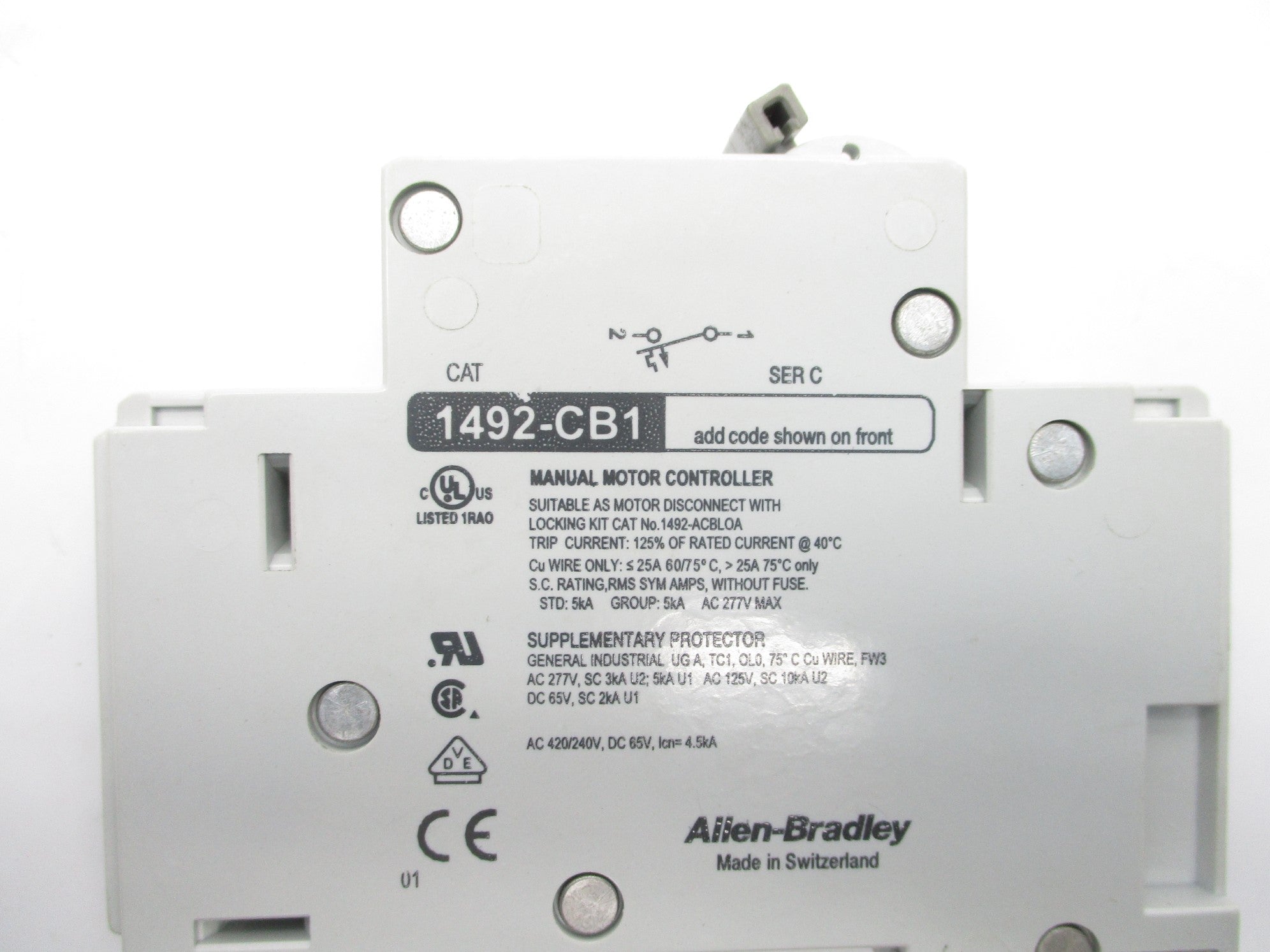 ALLEN BRADLEY 1492-CB1G005 SER. C 0.5A 277V NSNP