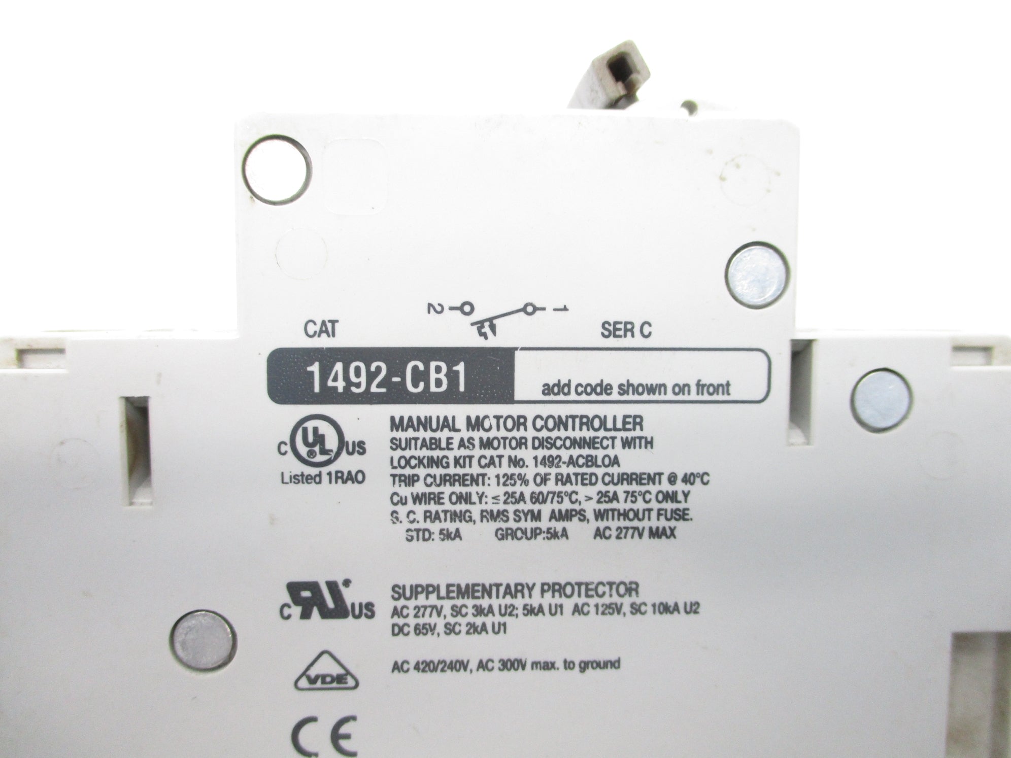 ALLEN BRADLEY 1492-CB1G020 SER. C 277V 2A NSNP