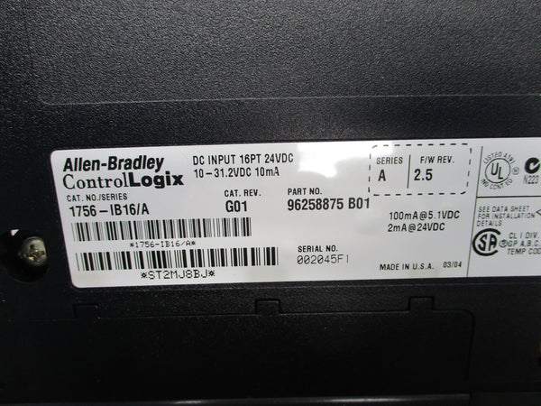 ALLEN BRADLEY 1756-IB16 SER. A F/W 2.5 UNMP