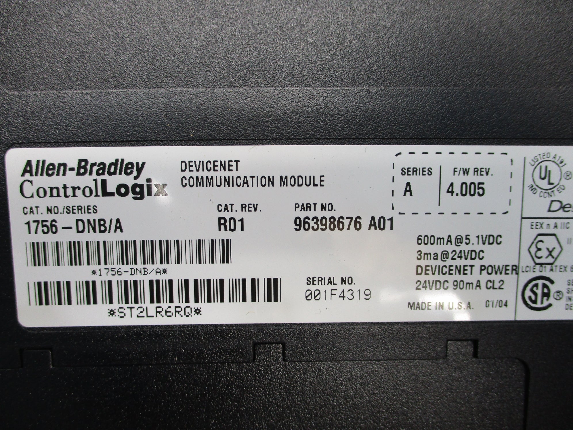 ALLEN BRADLEY 1756-DNB SER. A F/W 4.005 UNMP