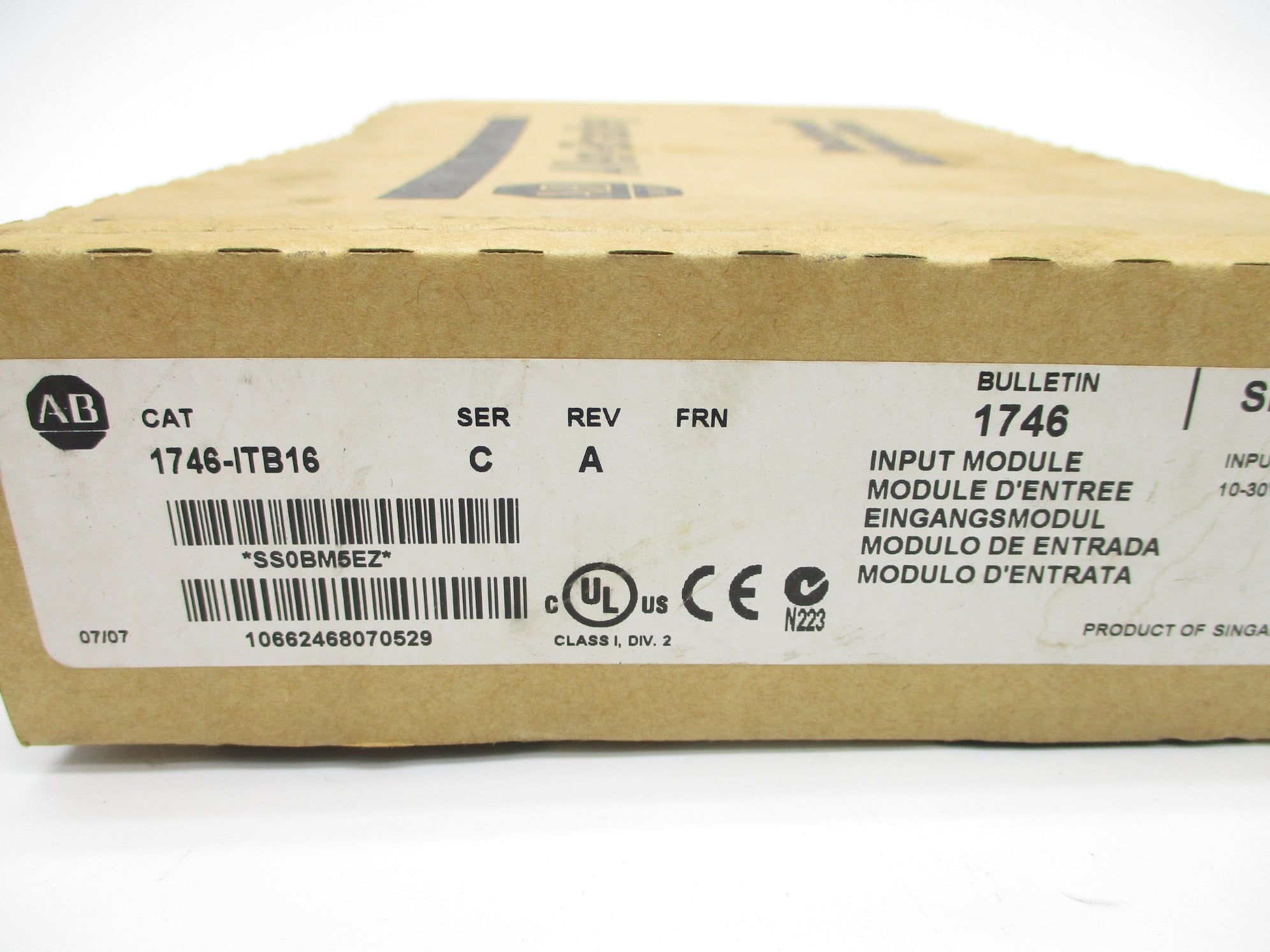 ALLEN BRADLEY 1746-ITB16 SER. C 10-30VDC NSMP