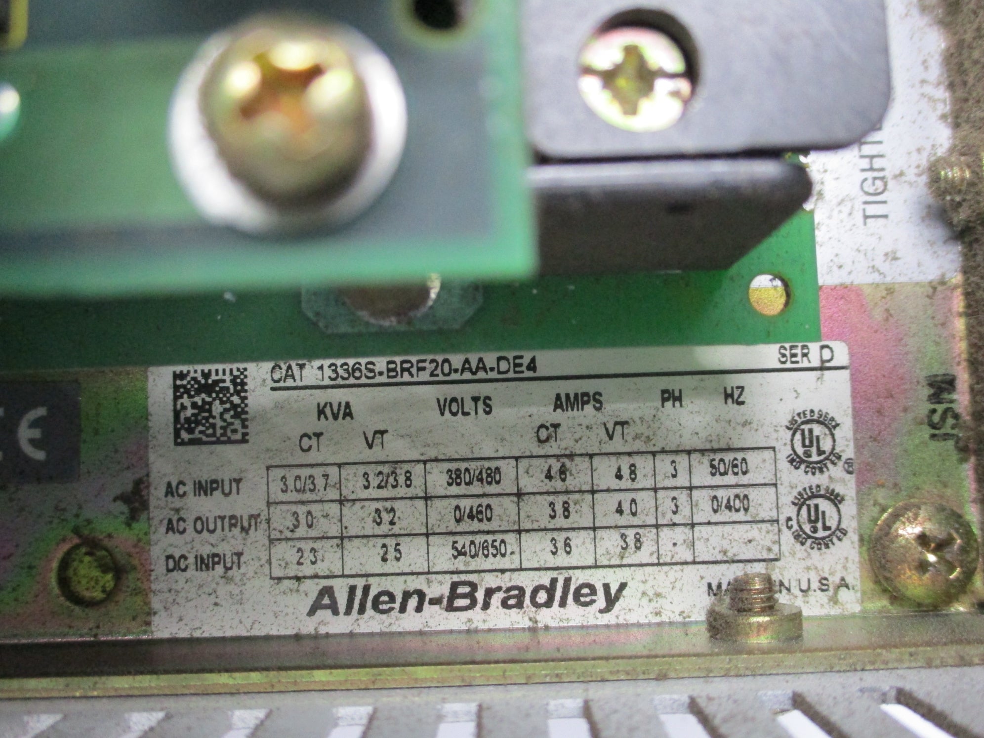 ALLEN BRADLEY 1336S-BRF20-AA-DE4 SER. D UNMP