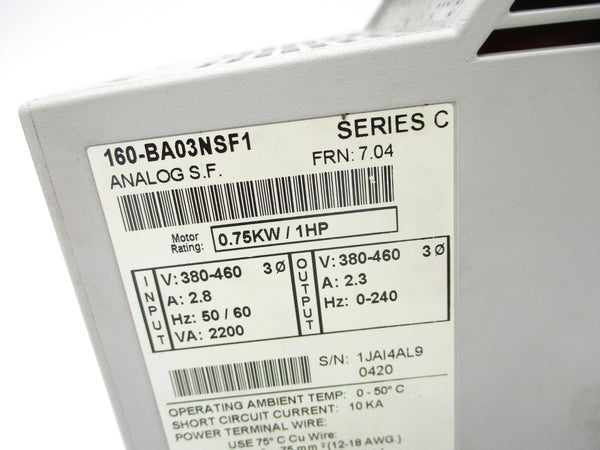 ALLEN BRADLEY 160-BA03NSF1 SER. C F/W 7.04 UNMP