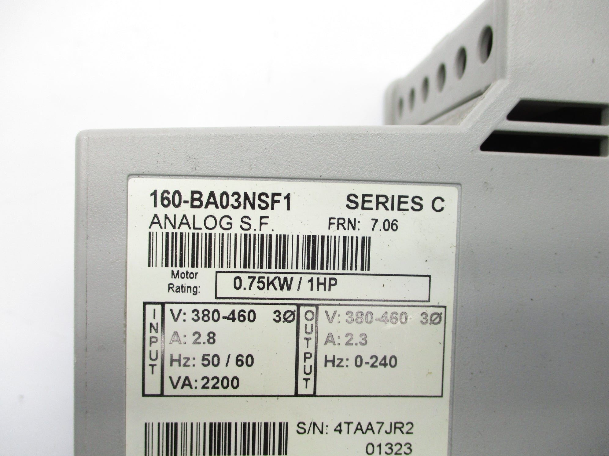 ALLEN BRADLEY 160-BA03NSF1 SER. C F/W 7.06 380-460V 2.8A UNMP