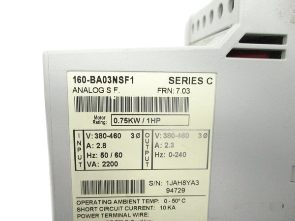ALLEN BRADLEY 160-BA03NSF1 SER. C F/W 7.03 (AS PICTURED) UNMP