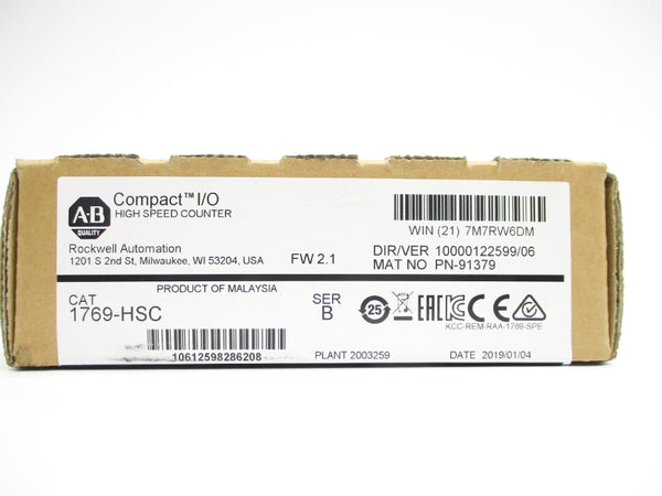 ALLEN BRADLEY 1769-HSC SER. B F/W 2.1 DATE: 2019 NSFS