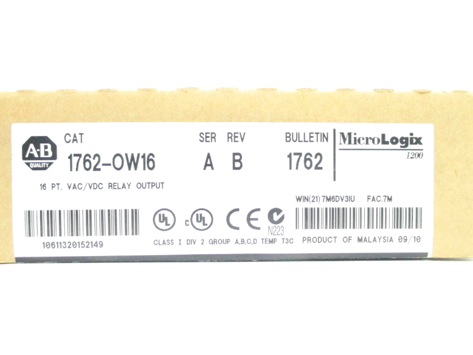 ALLEN BRADLEY 1762-OW16 SER. A DATE: 2010 NSFS