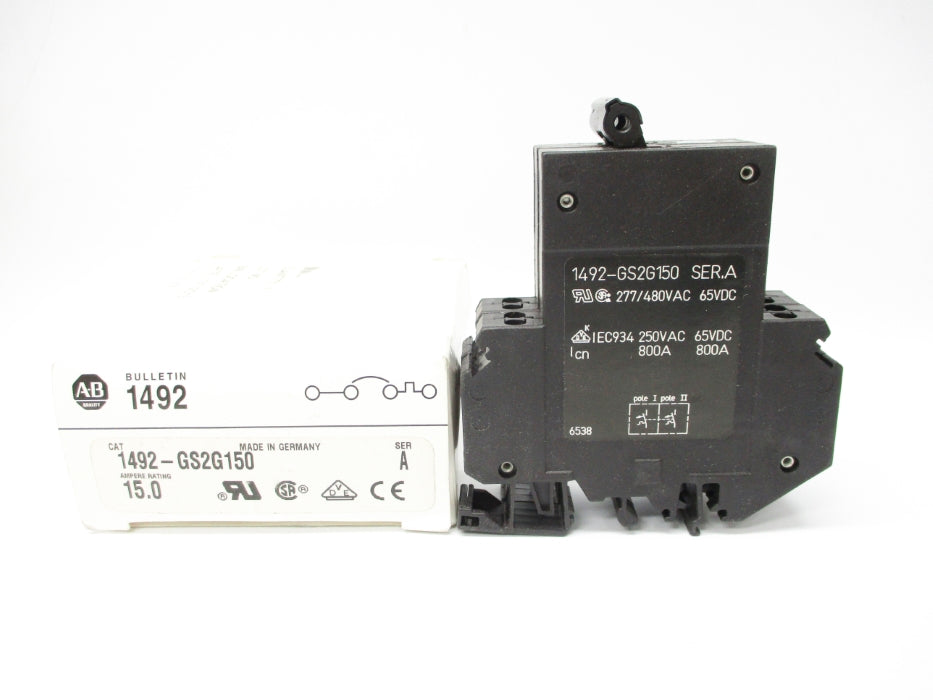 ALLEN BRADLEY 1492-GS2G150 SER. A 15A 277/480VAC NSMP