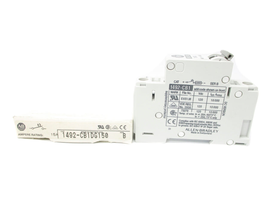 ALLEN BRADLEY 1492-CB1DG150 SER. B 15A 120VDC NSMP