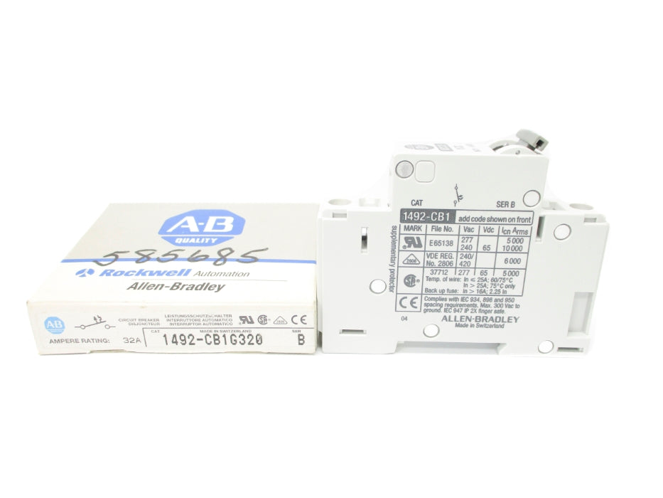 ALLEN BRADLEY 1492-CB1G320 SER. B 277VAC 32A NSMP