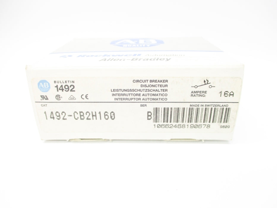 ALLEN BRADLEY 1492-CB2H160 SER. B 16A 480VAC NSMP