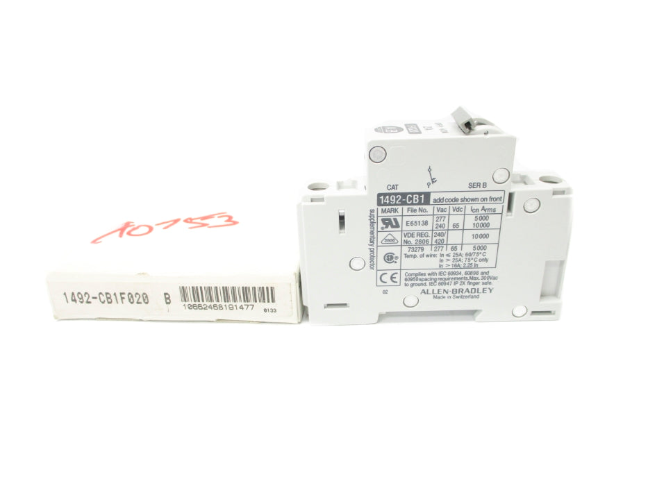 ALLEN BRADLEY 1492-CB1F020 SER. B 2A 277VAC NSMP