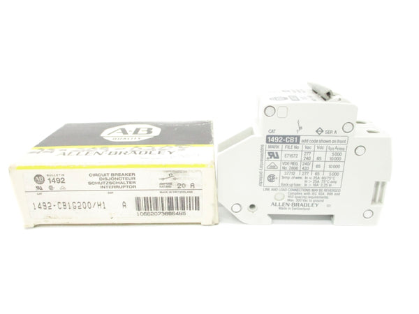 ALLEN BRADLEY 1492-CB1G200/H1 SER. A 20A 277VAC NSMP
