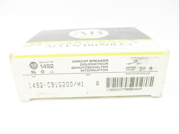 ALLEN BRADLEY 1492-CB1G200/H1 SER. A 20A 277VAC NSMP