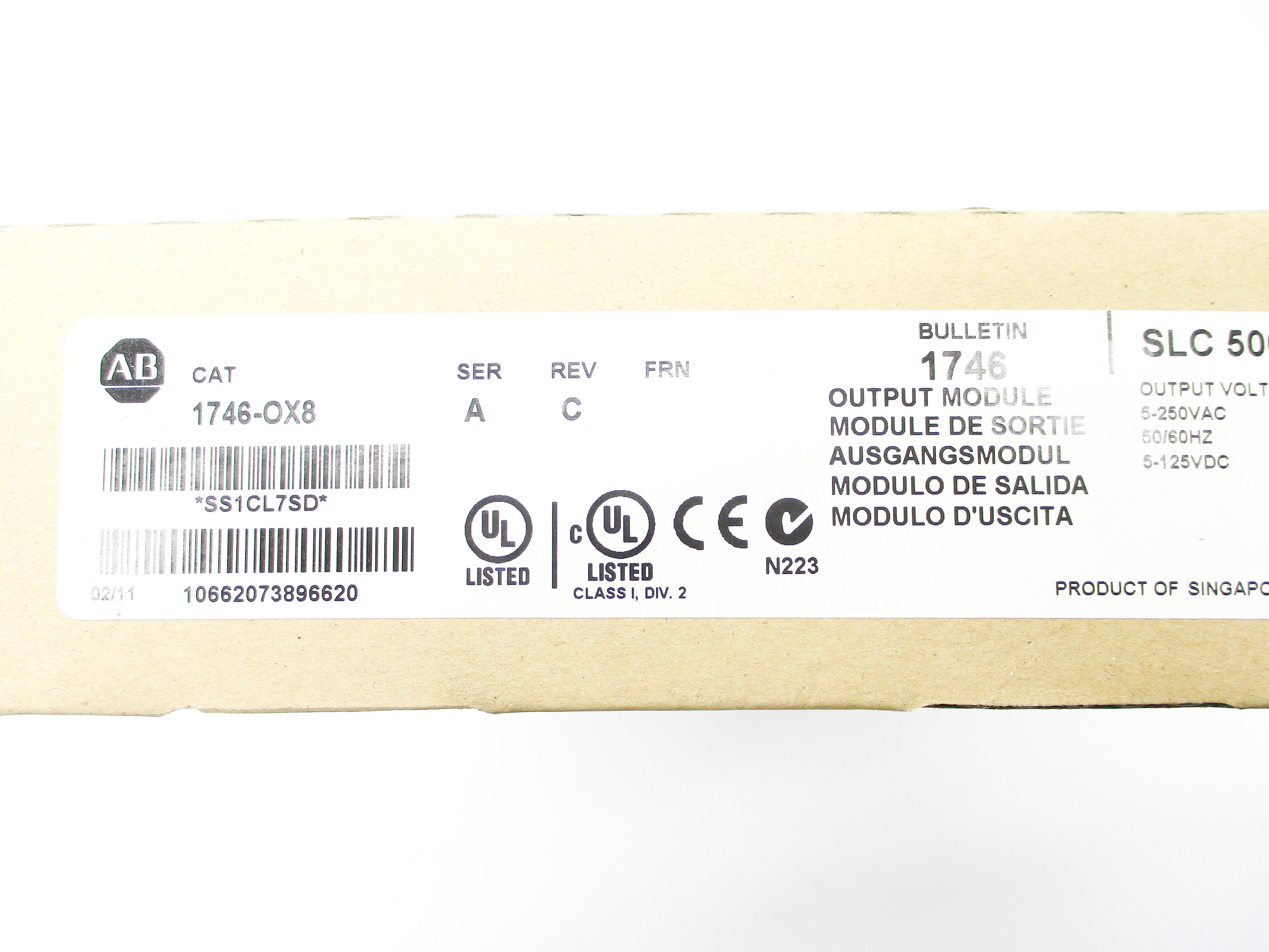 ALLEN BRADLEY 1746-OX8 SER. A DATE: 2011 NSFS