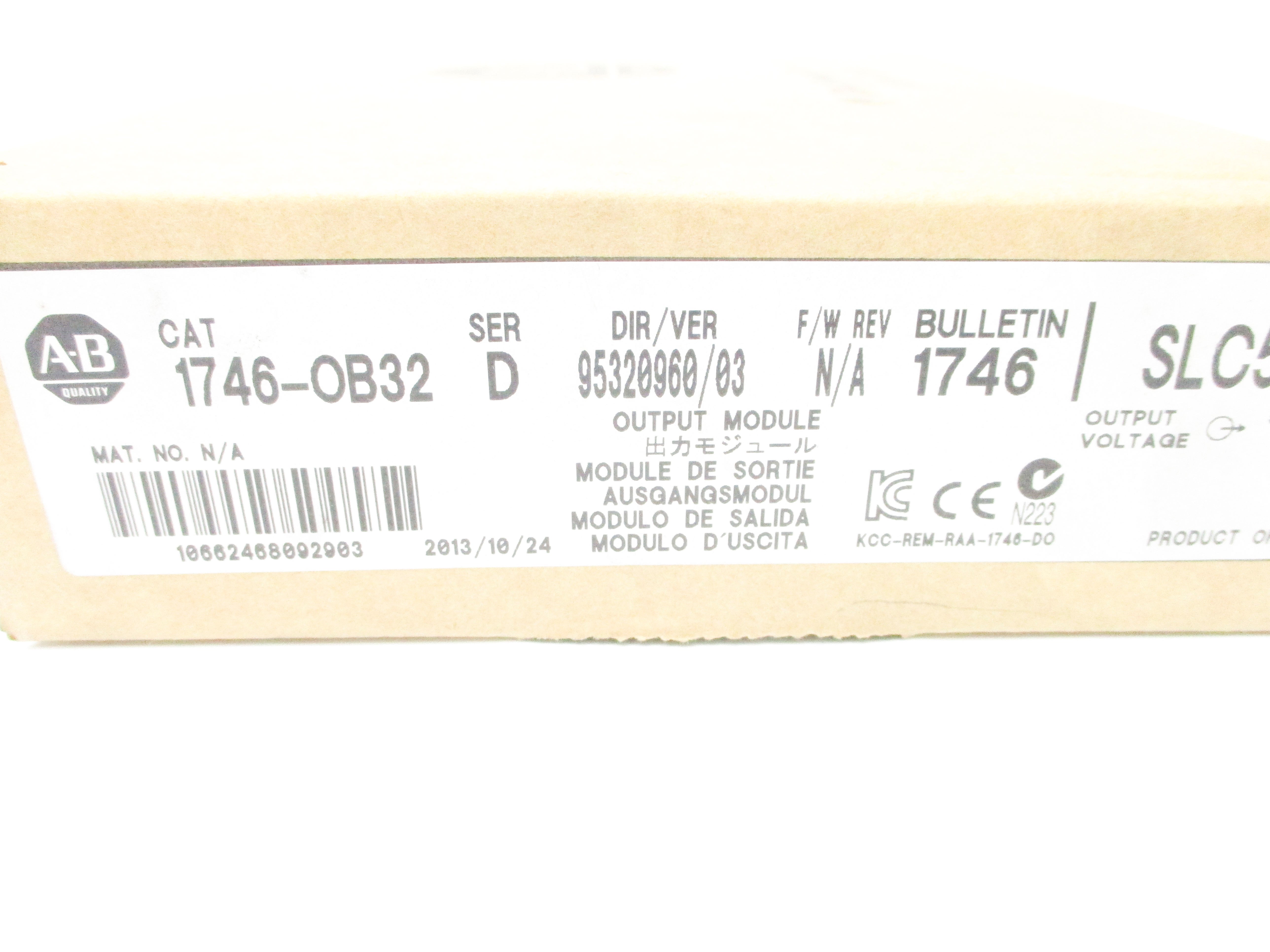 ALLEN BRADLEY 1746-OB32 SER. D DATE: 2013 NSFS