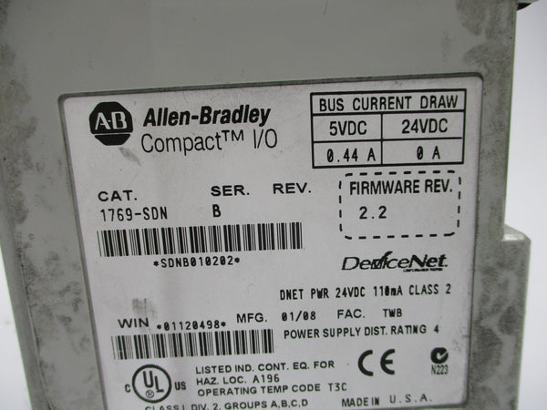 ALLEN BRADLEY 1769-SDN SER. B F/W 2.2 UNMP