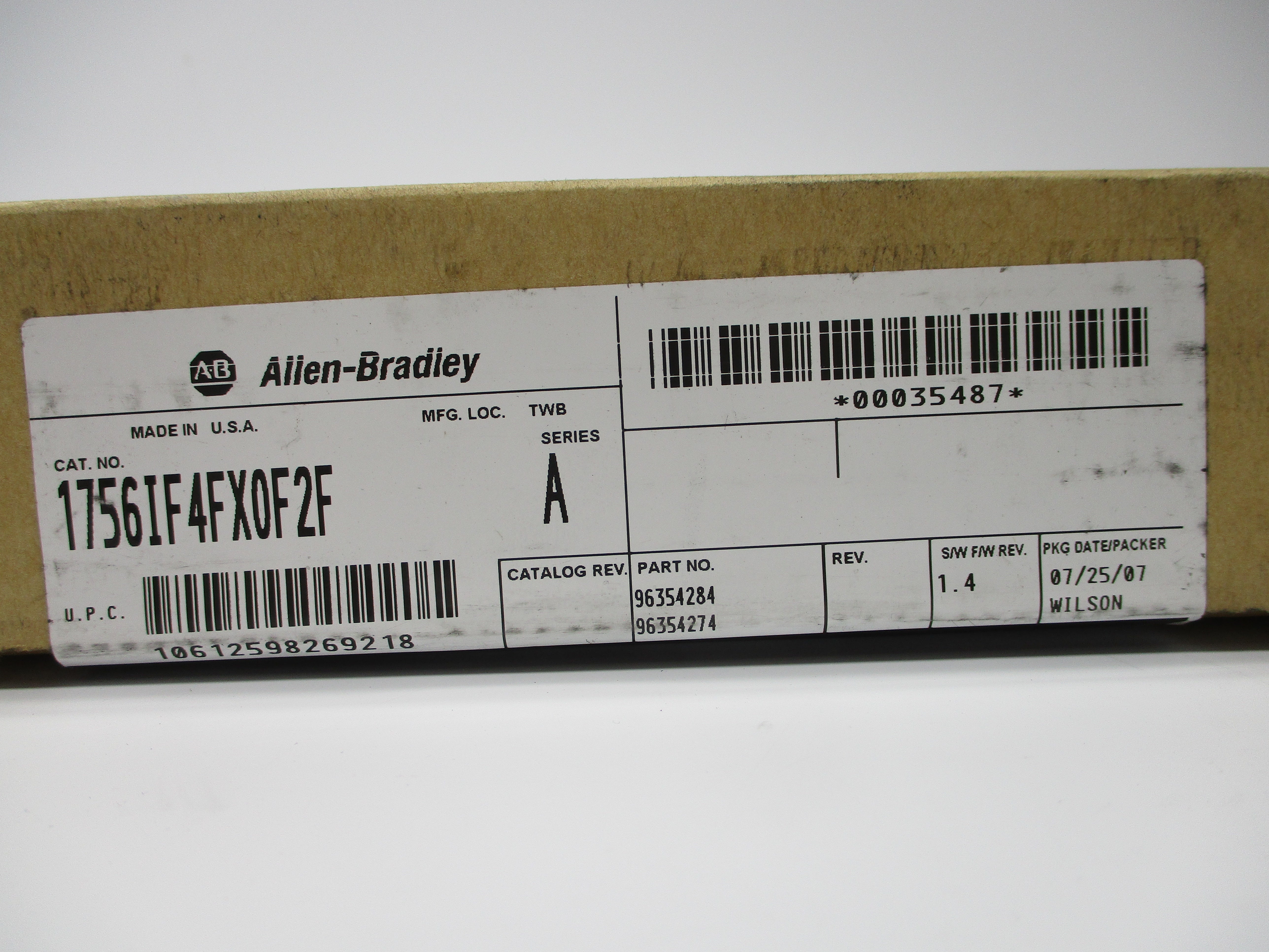 ALLEN BRADLEY 1756-IF4FXOF2F SER. A F/W 1.4 DATE: 2007 NSFS