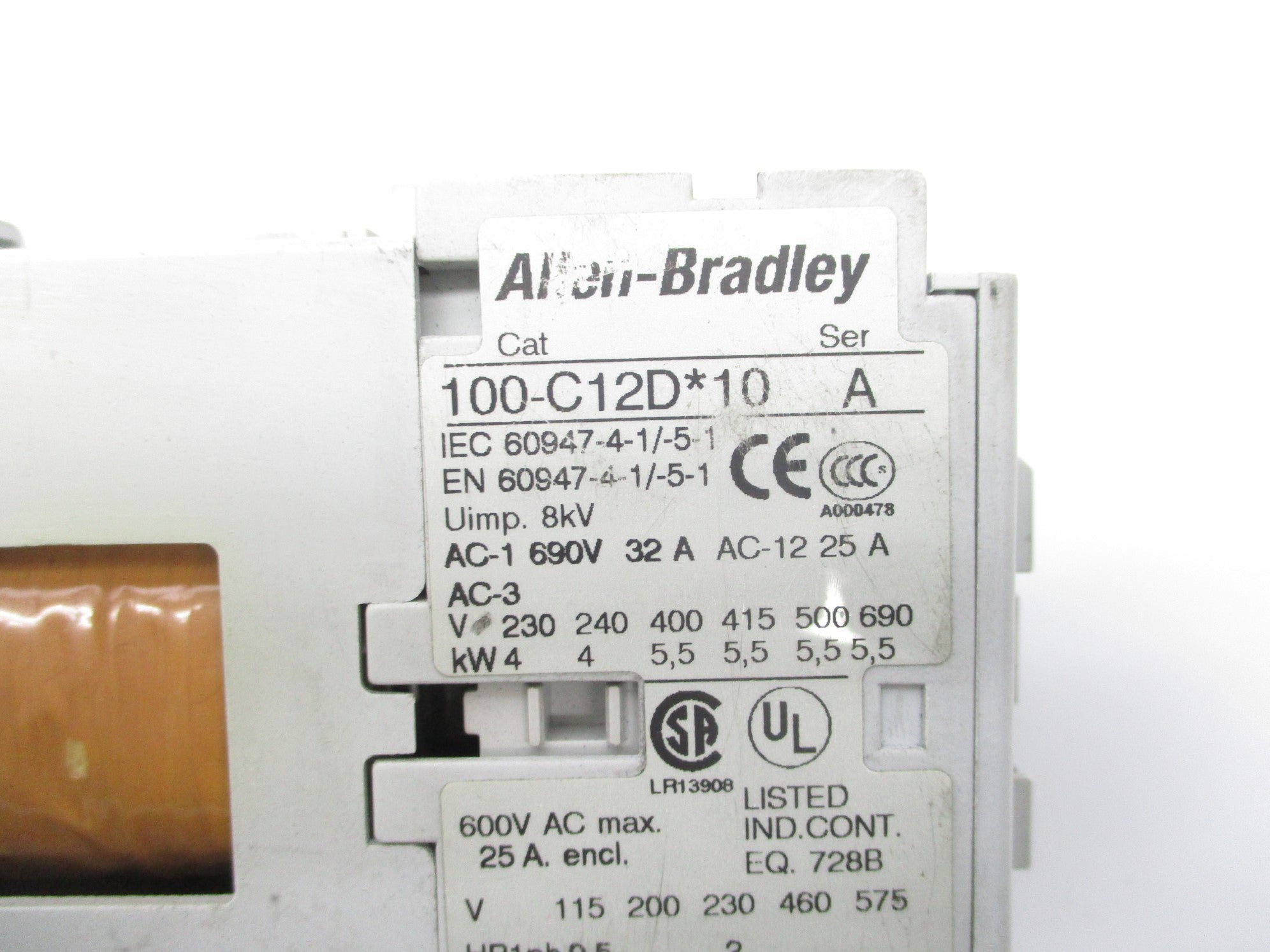 ALLEN BRADLEY 100-C12DJ10 SER. A 24VDC UNMP