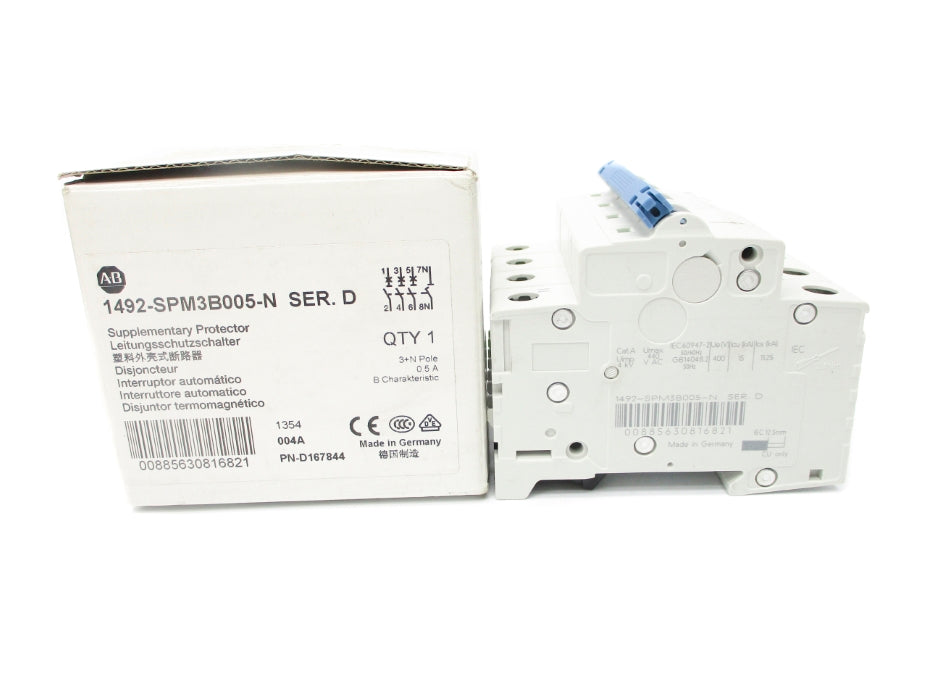 ALLEN BRADLEY 1492-SPM3B005-N SER. D 0.5A 440VAC NSMP