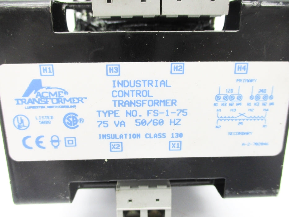 ACME TRANSFORMER FS-1-75 75KVA UNMP