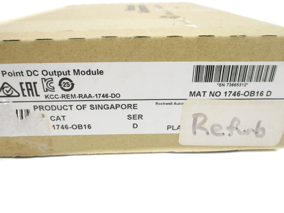 ALLEN BRADLEY 1746-OB16 SER. D REMAN