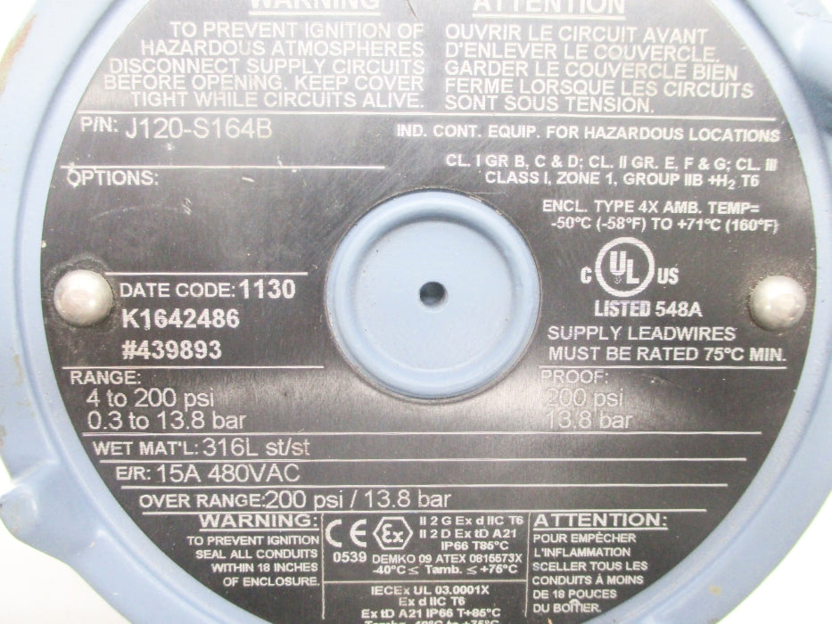 ABB J120-S164B 4-200PSI (AS PICTURED) UNMP