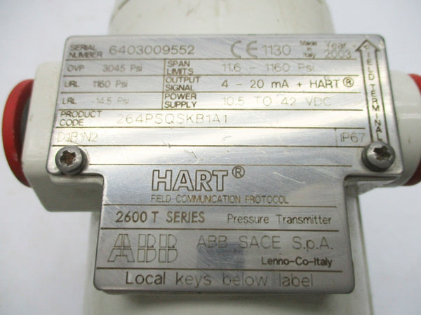 ABB 264PSQSKB1A1 10.5-42VDC 11.6-1160PSI UNMP