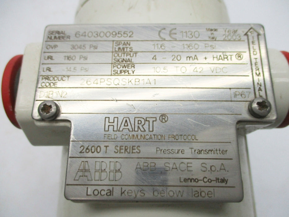 ABB 264PSQSKB1A1 10.5-42VDC 11.6-1160PSI UNMP