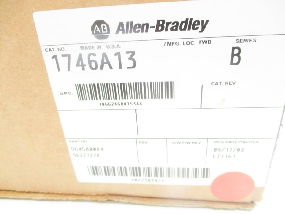 ALLEN BRADLEY 1746-A13 SER. B DATE: 2008 NSFS