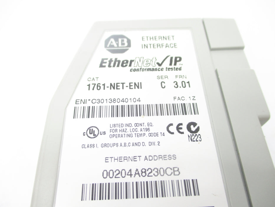 ALLEN BRADLEY 1761-NET-ENI SER. C F/W 3.01 24VDC NSNP