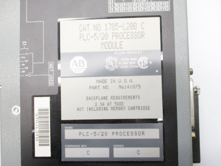 ALLEN BRADLEY 1785-L20B SER. C F/W C NSNP